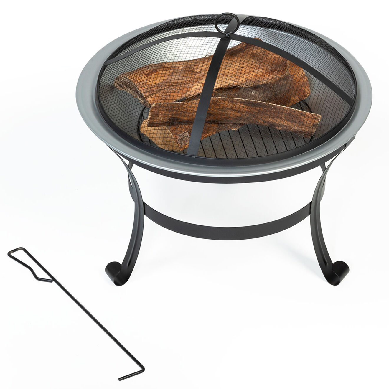 Pratik Garden Braséro rond diego noir métalisé - D.58x45 cm