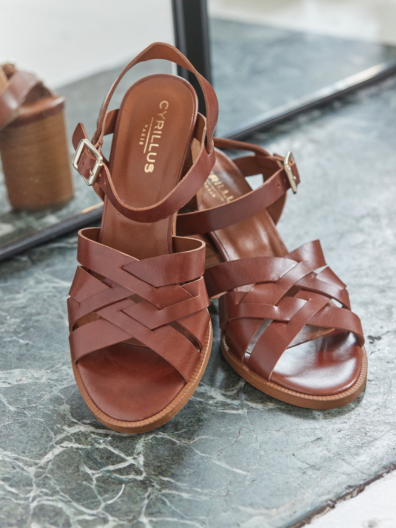 Sandales cuir à talon femme