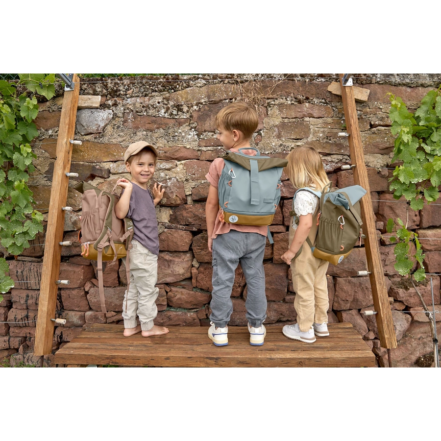 LÄSSIG Mini Rolltop Backpack, Nature light blue