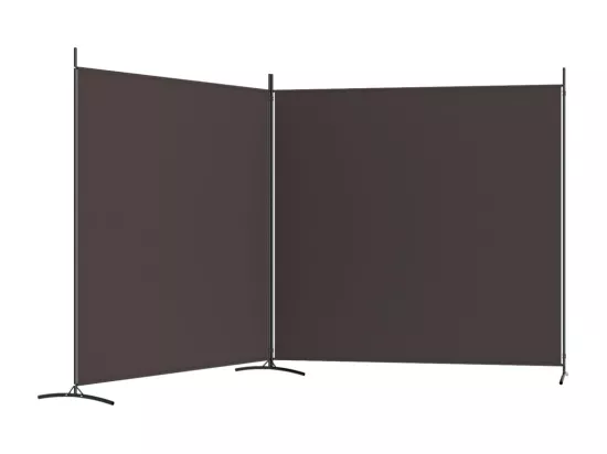 Cloison de séparation 2 panneaux Marron 348x180 cm Tissu