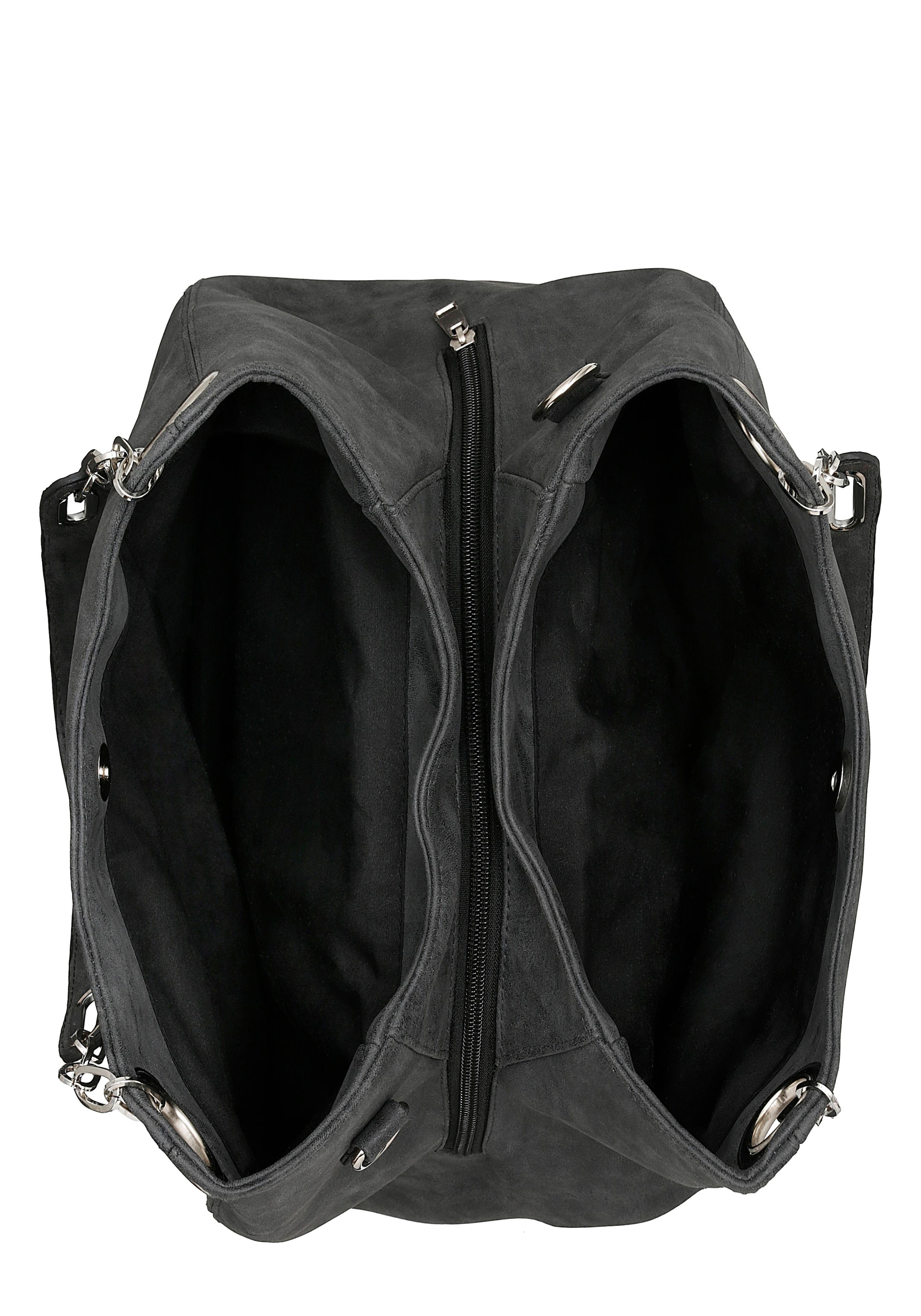 Bruno Banani Henkeltasche mit Schmuckanhänger und silberfarbenen Details