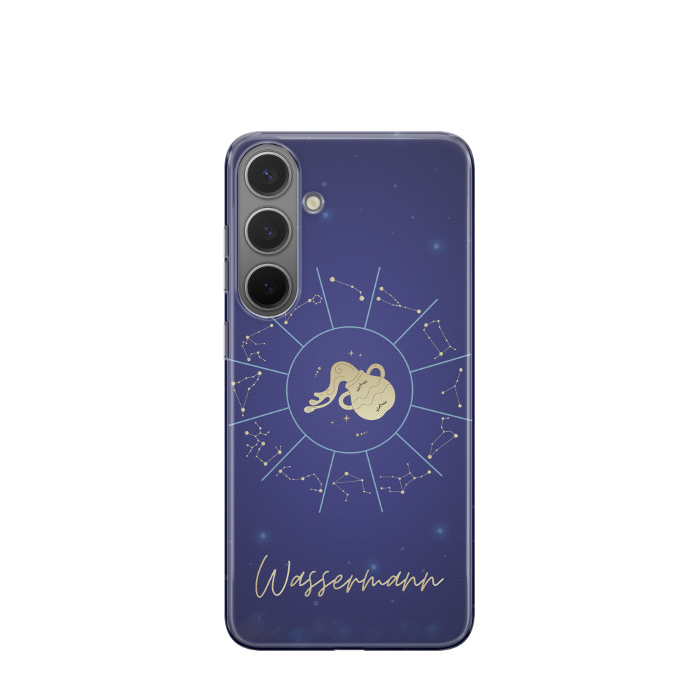 Samsung Galaxy S24 Plus Gummi Hülle Wassermann 3 - Blau