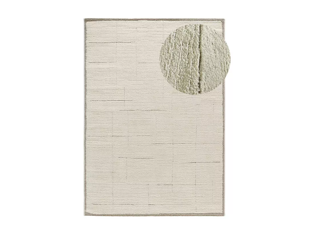 Tapis intérieur - scandinave - crème - 160 x 230 cm - CANDELA