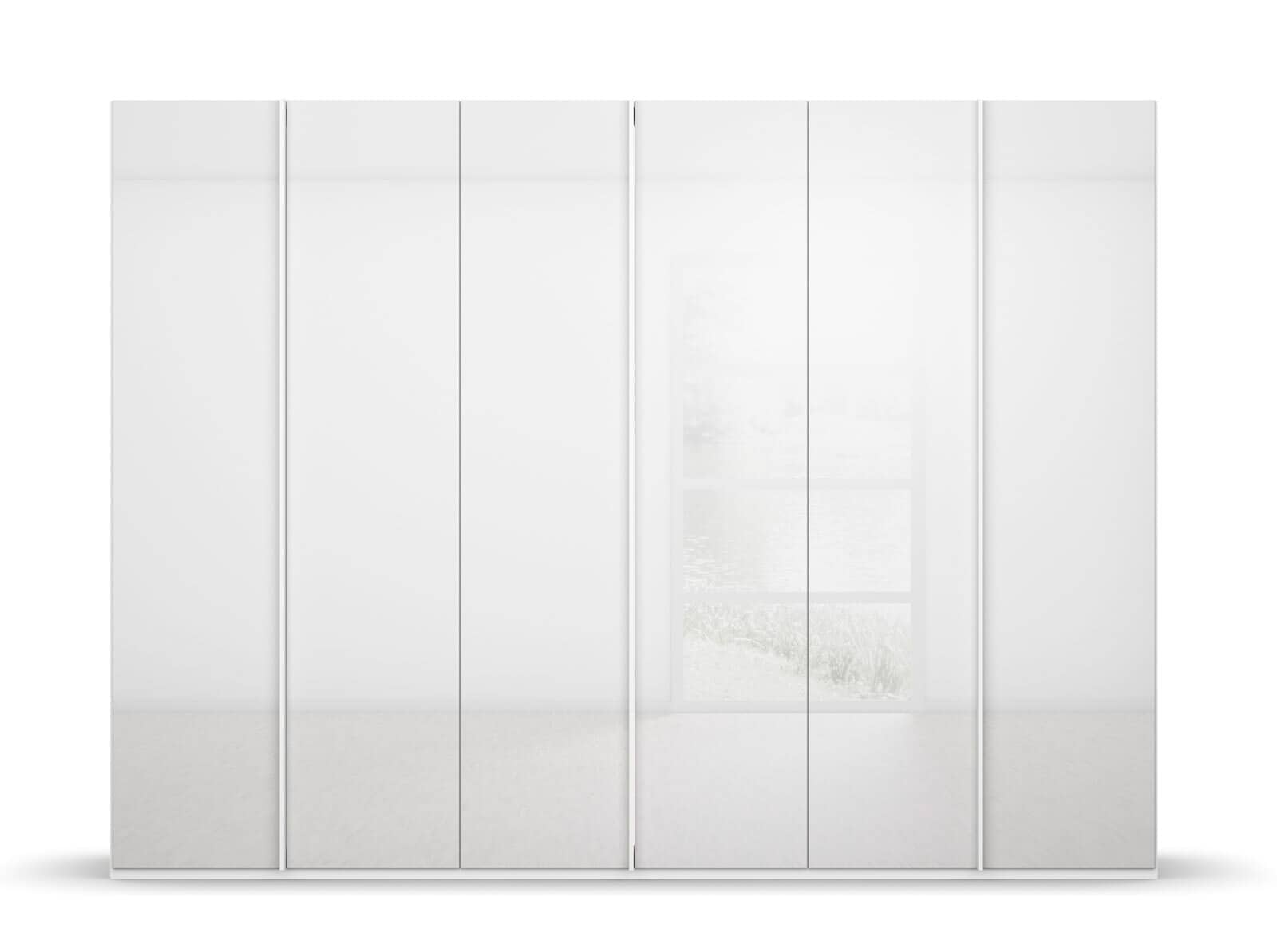 Kleiderschrank SKAT Kristallweiß/ Glas Kristallweiß
