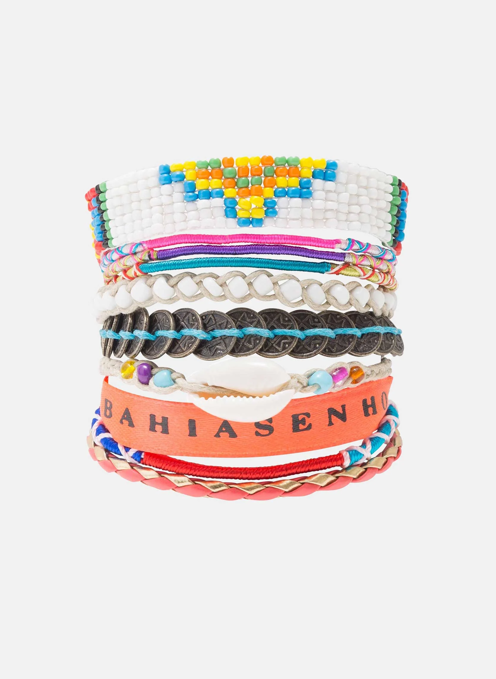 VERSION_03 - Bracelet multiliens avec fermoir aimanté en perles | Argent
