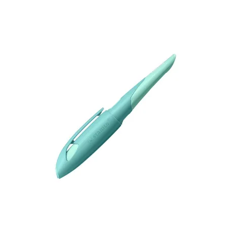 Ergonomischer Schulfüller für Rechtshänder mit Anfänger-Feder A - STABILO EASYbirdy Pastel Edition in aqua grün/mint - Einzelstift - inklusive Patrone und Einstellwerkzeug - Schreibfarbe blau (löschbar)