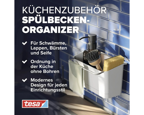 Tesa witte gootsteenorganizer 70026-00000-00