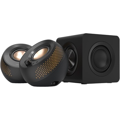 Enceinte PC Creative PEBBLE X PLUS Enceintes ordinateur 2.1 USB-C avec caisson de basses et eclairage RVB personnalisable