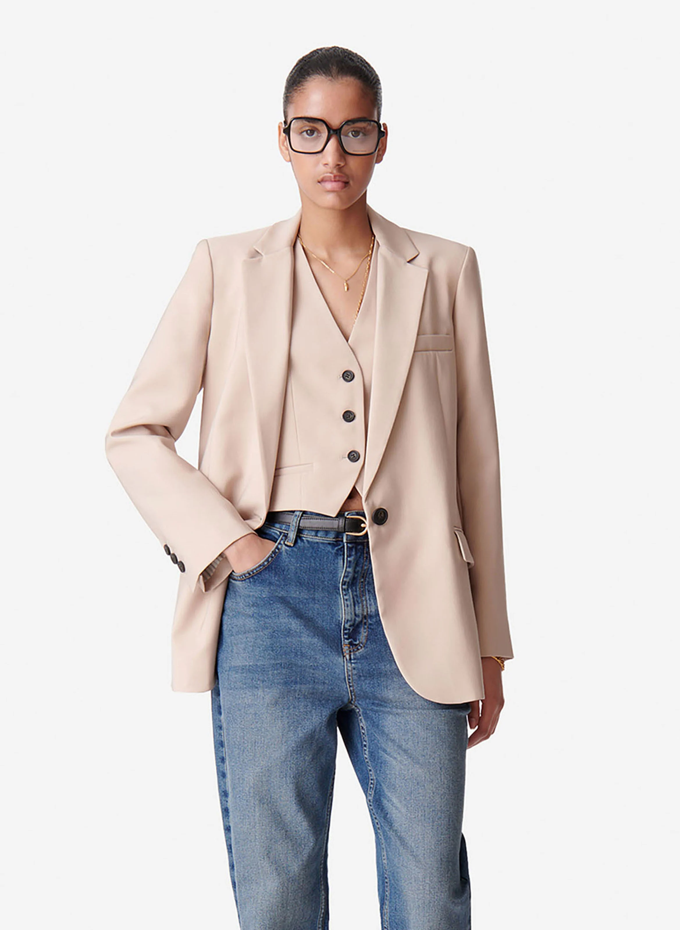 TILIA - Veste de tailleur fluide | Beige