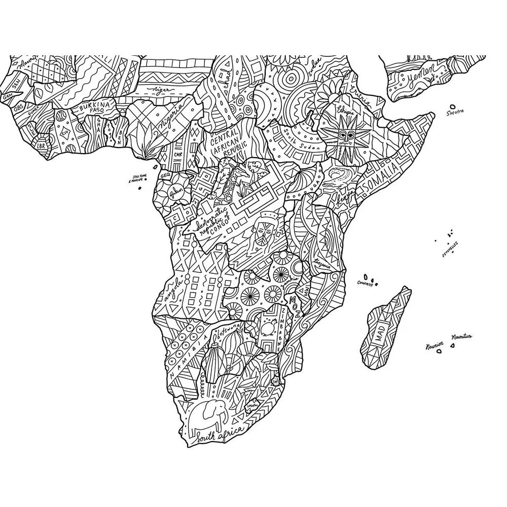 Awesome maps Coloring Karte