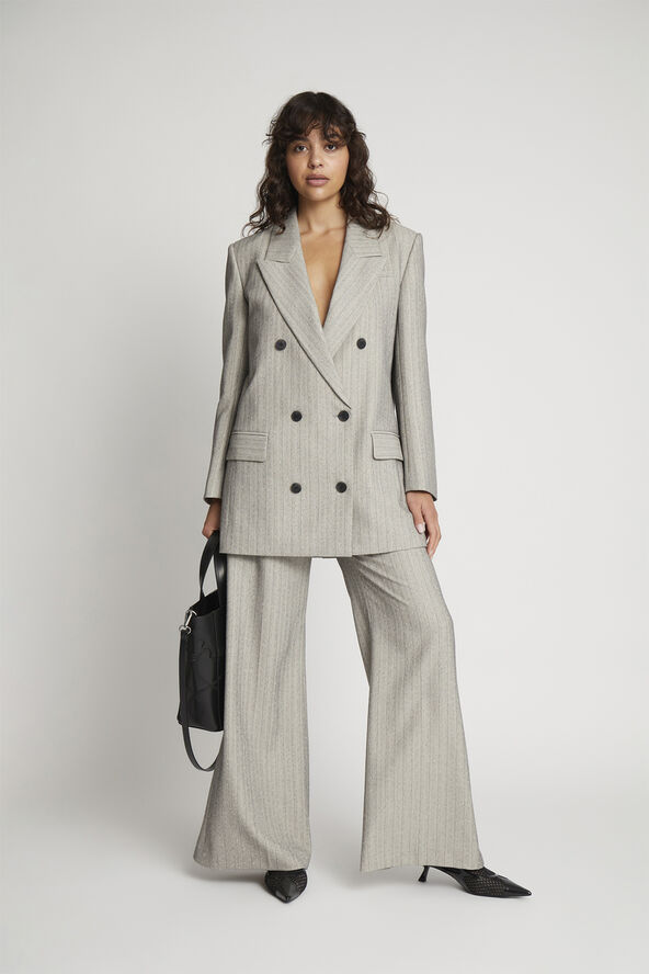 MUNTHE SAIMAI Sparkly Pinstriped Blazer Grey