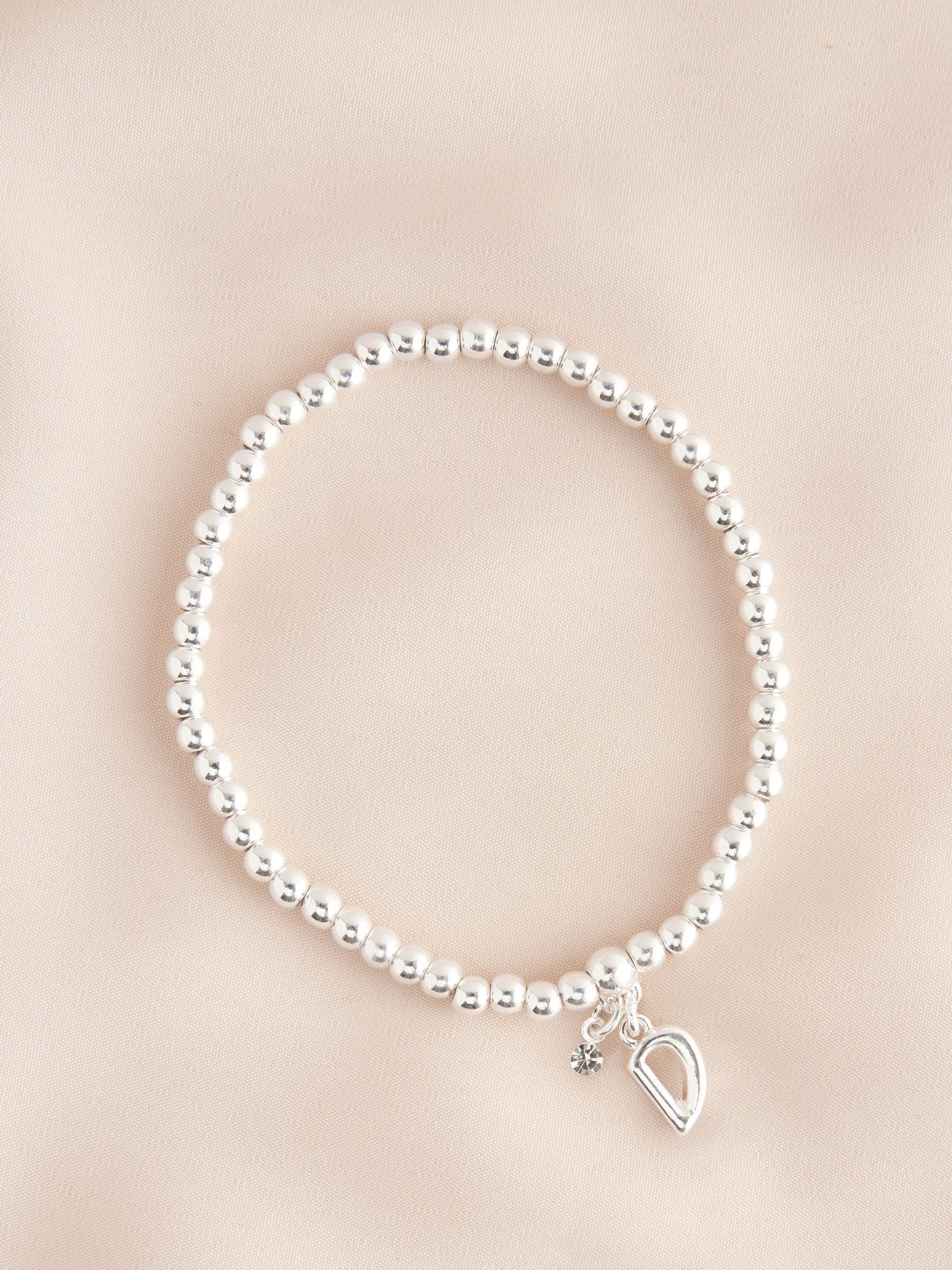 Zilverkleurig - Letterarmband met stretch
