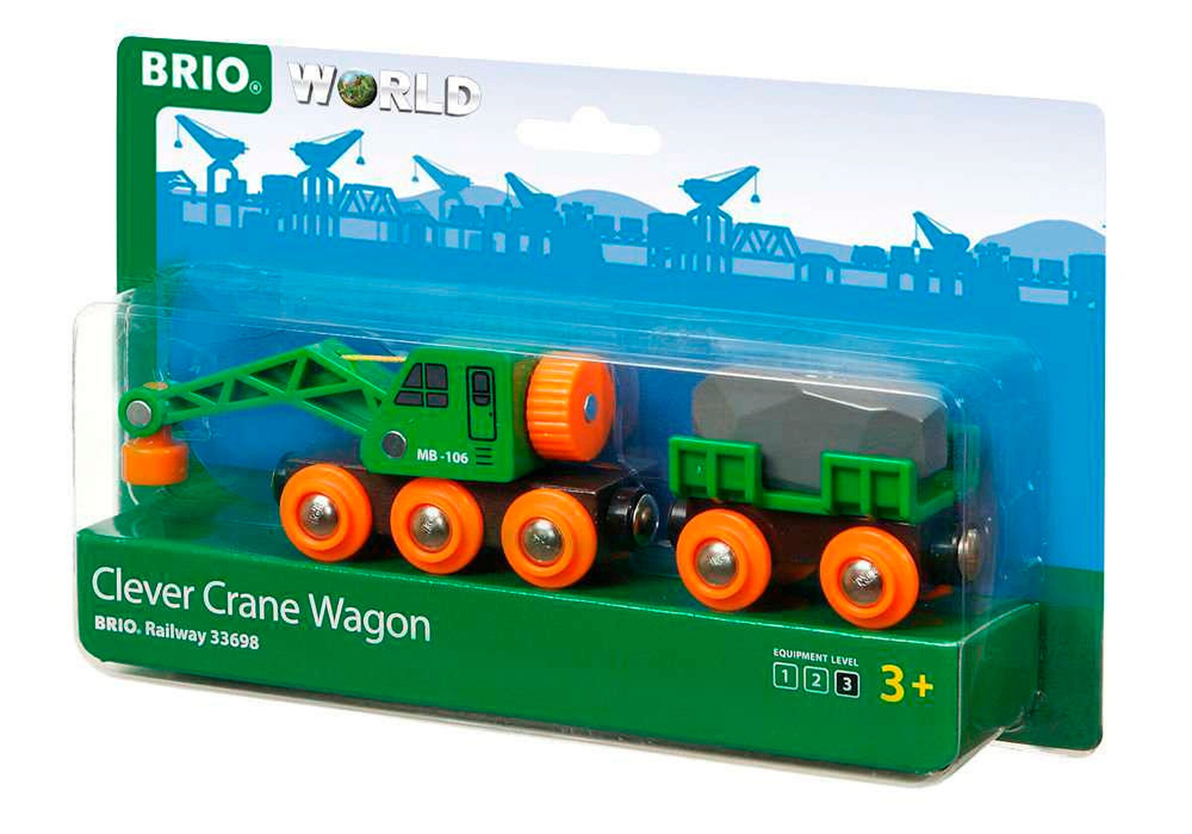 BRIO Grüner Kranwagen mit Anhänger und Fracht