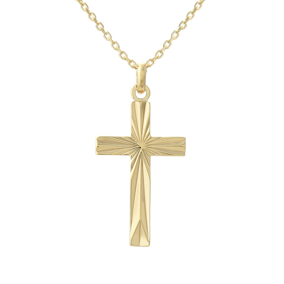 Collier croix ciselée Plaqué OR 750 3 microns