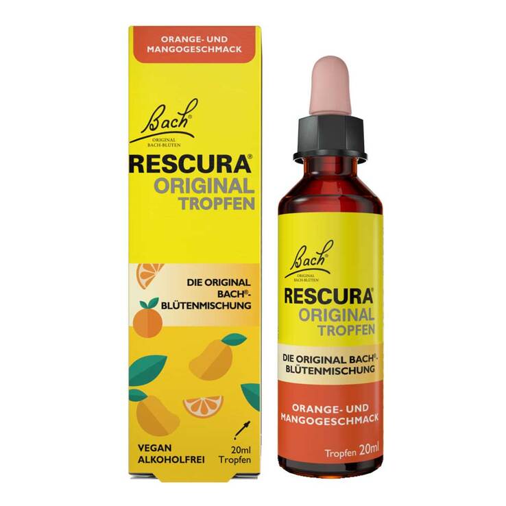 Bachblüten Original Rescura Tropfen alkoholfrei Orange Mango, 20 ml