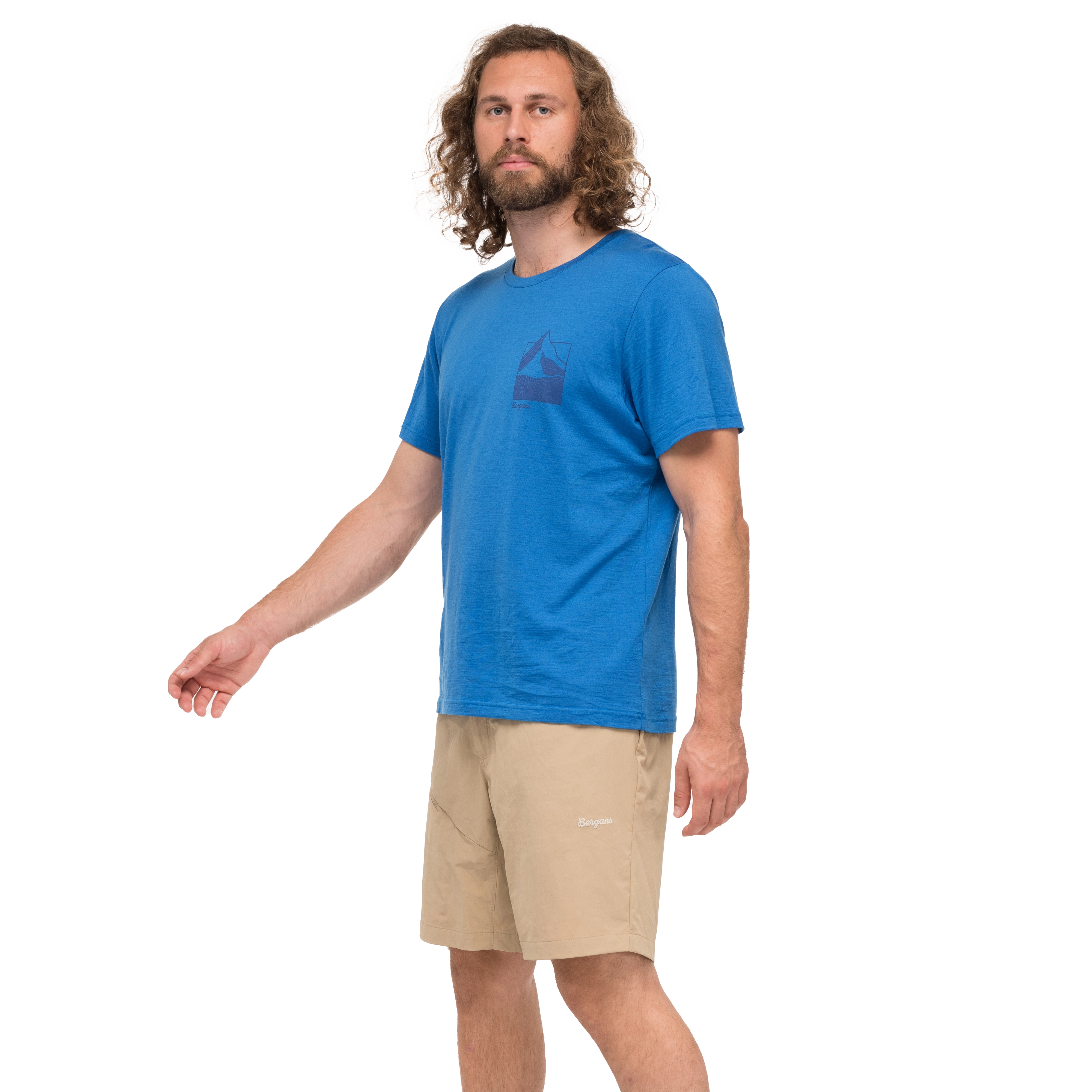 Rabot Mount Wool Tee Men Space Blue