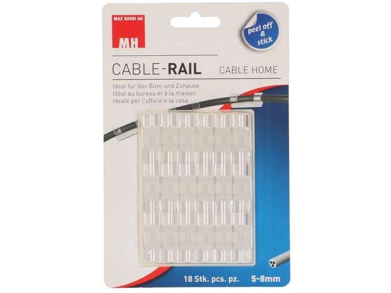 Max Hauri Kabel-Clip Set 8 mm, transparent, 18 Stück Kabelclips-Set 8 mm transparent