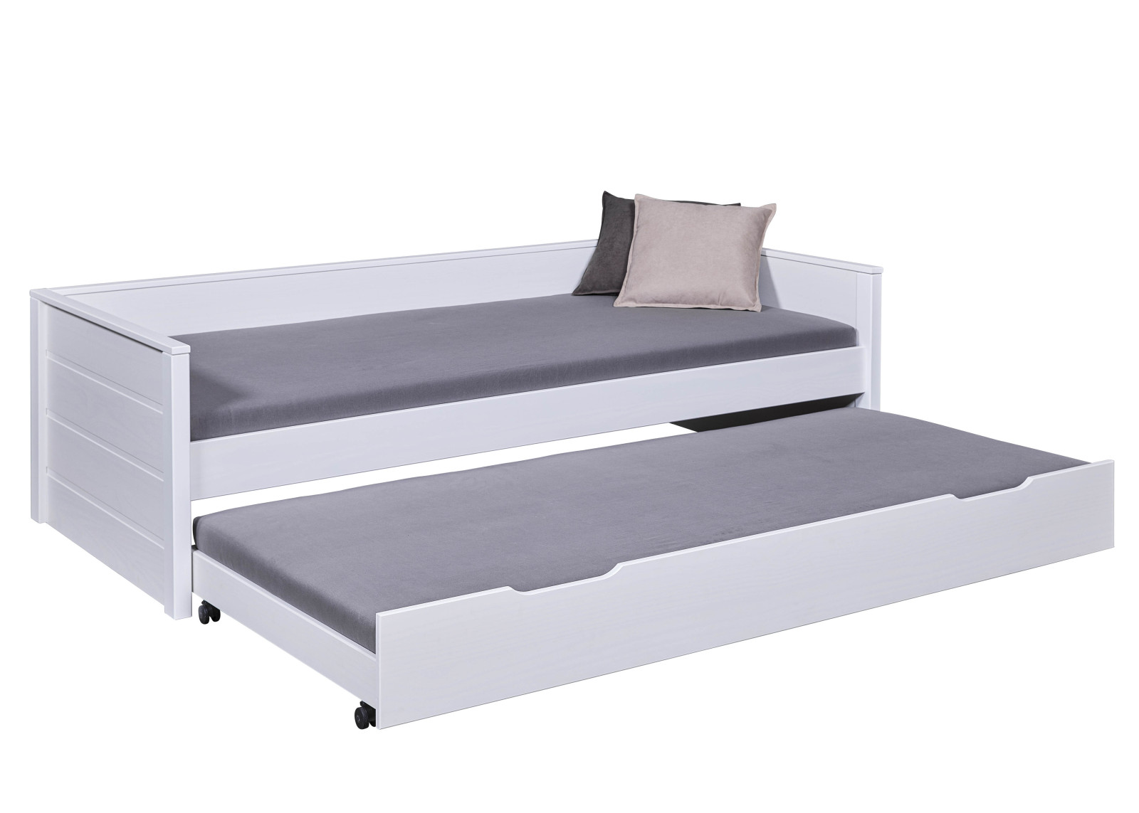 Funktionsbett DREAM - weiß - Massivholz - 2x 90x200 cm