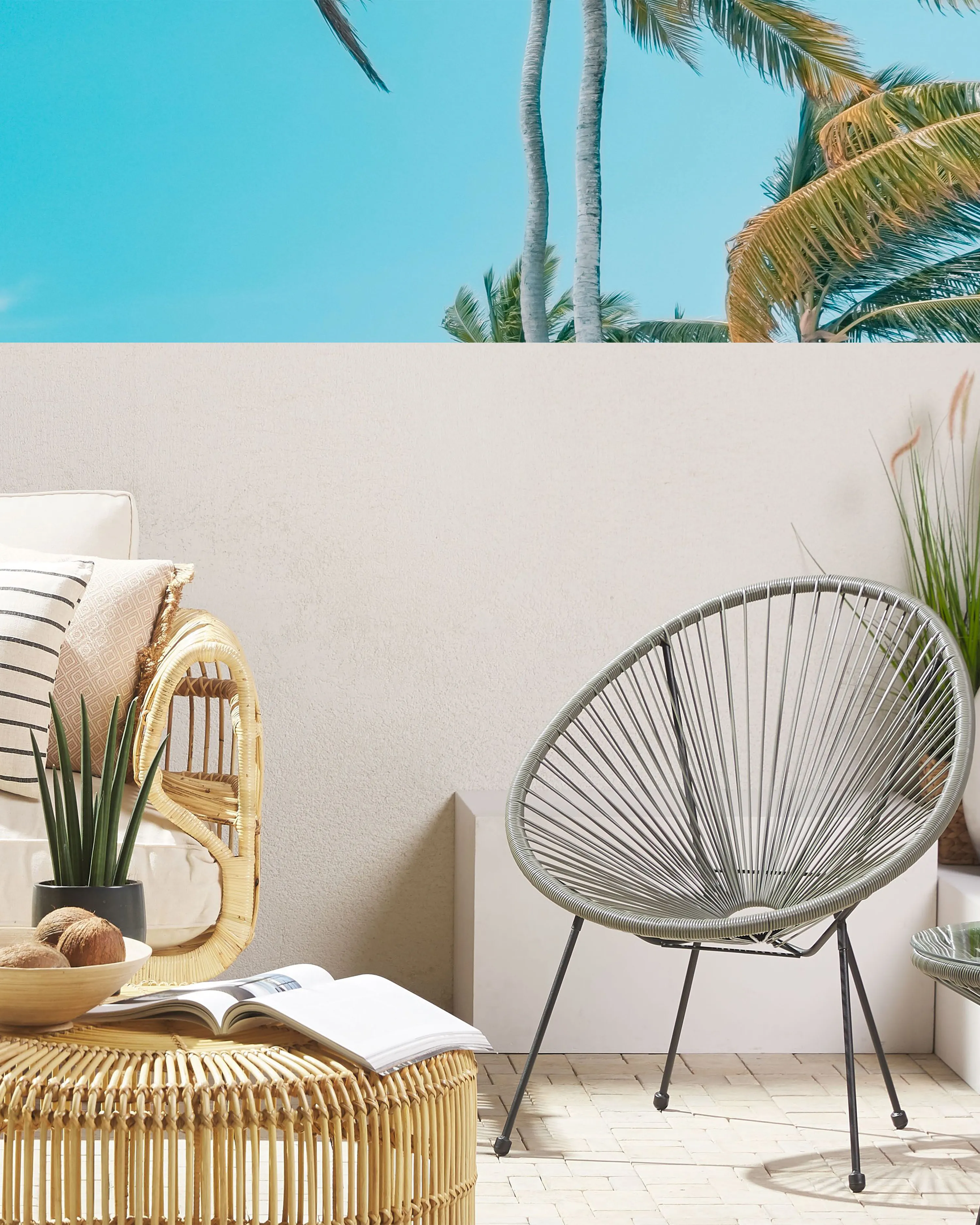 Tuinstoel ACAPULCO II PE rotan Donkergrijs