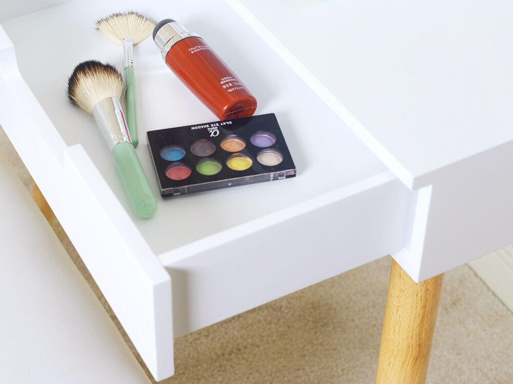 Schminktisch mit Hocker, weiss