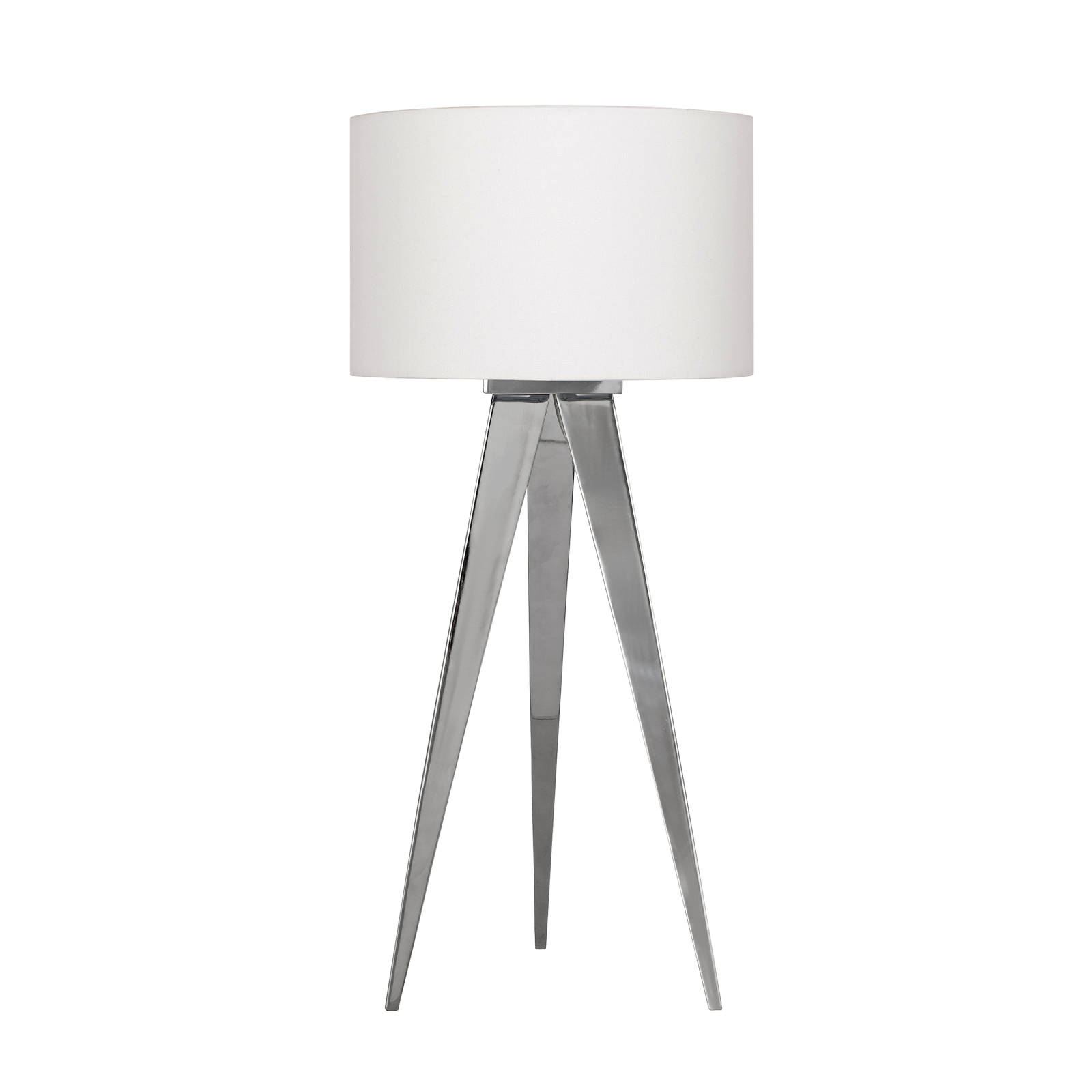 Hockerleuchte TRIPOD - weiß-chromfarben - 61,5 cm