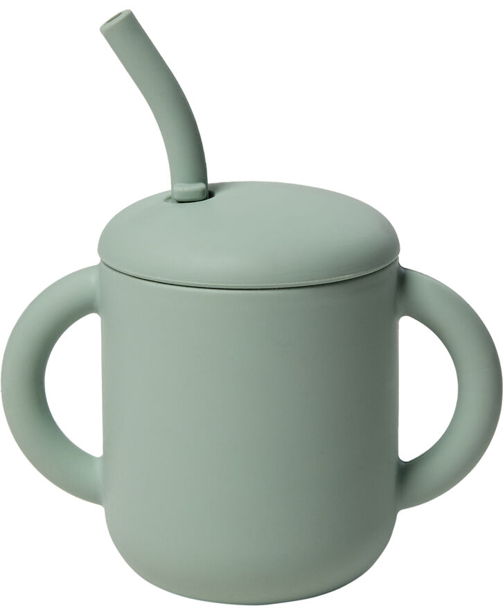 Mushie Mushie Silicone Training Cup   Straw Cambridge Blue Cambridge blue