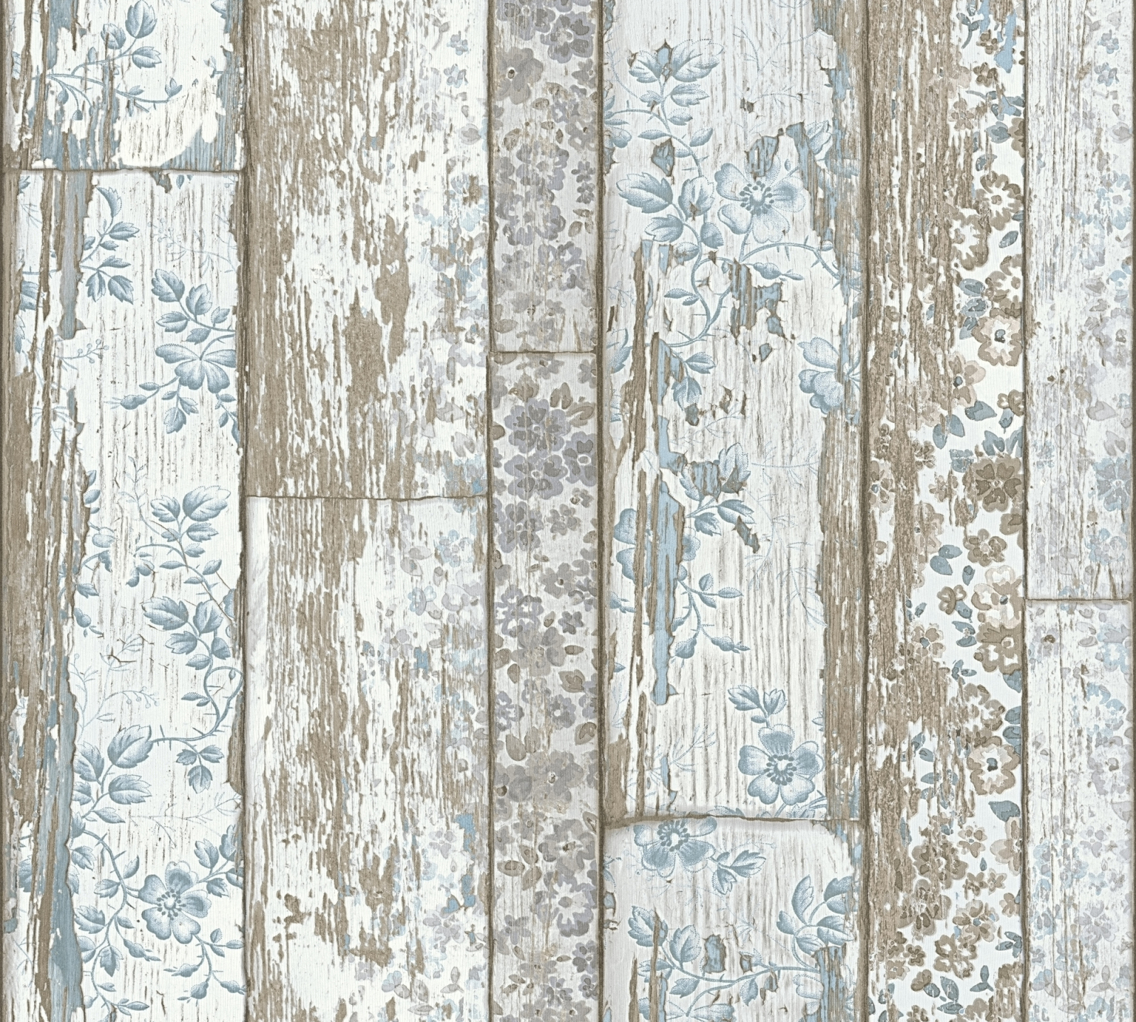 Vliestapete NEUE BUDE 2.0 - beige-blau - Planken - 10 Meter