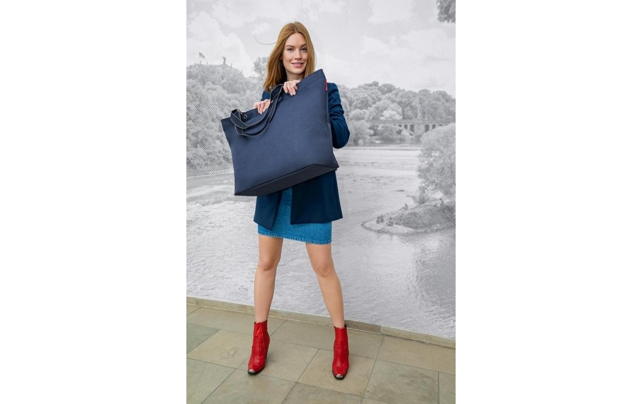 Tasche Classic Shopper XL Herringbone Dark BlueSchultertasche für jeden Tag