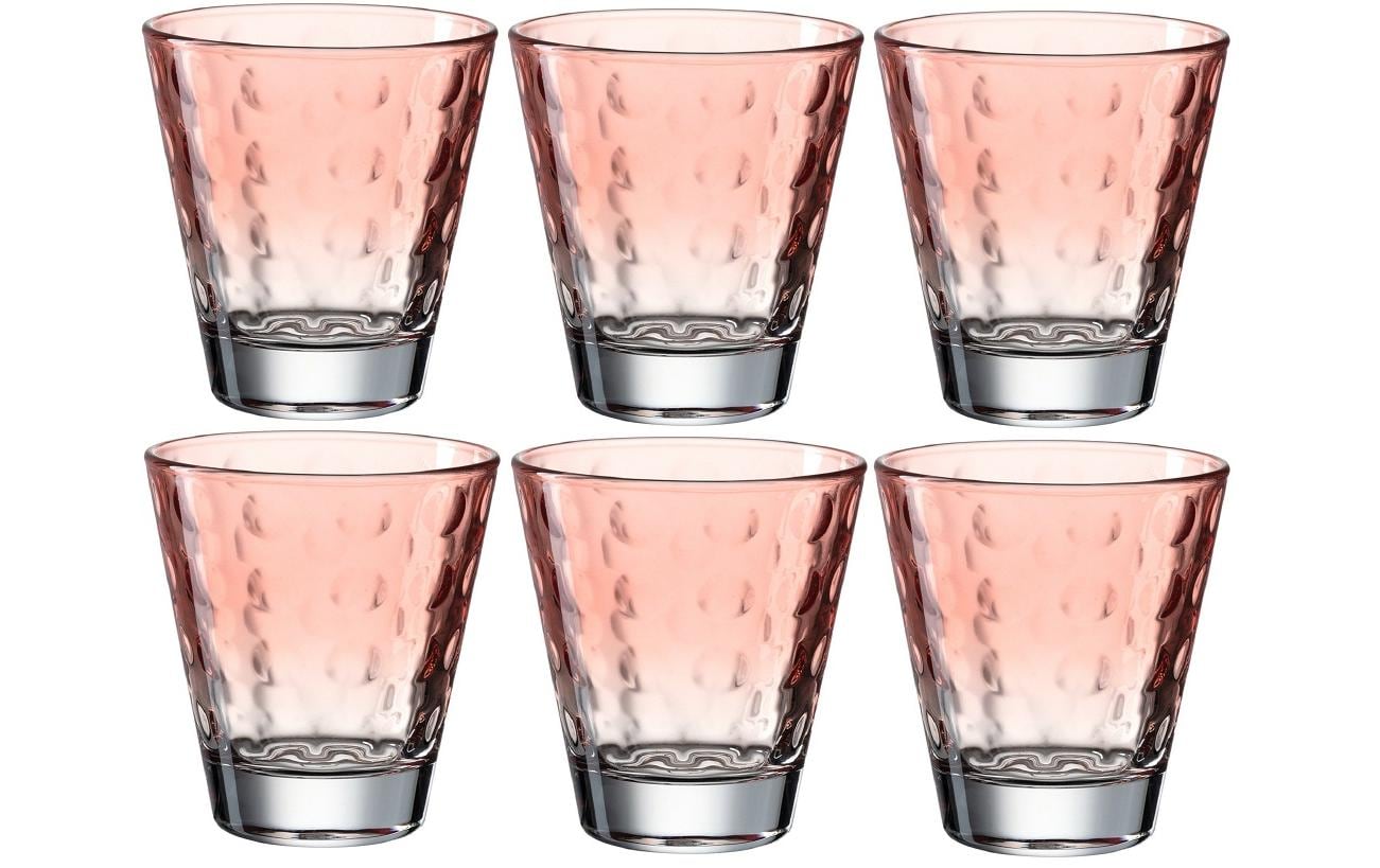 Trinkglas Optic Pastell 215 ml, 6 Stück, RotFarbiges Trinkgläser Set