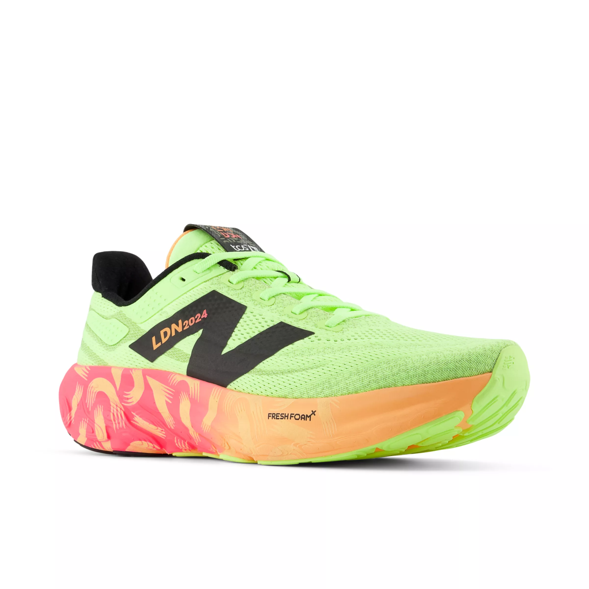 TCS London Marathon Fresh Foam X 1080 v13 Bleached lime glo con hot mango e neon pink