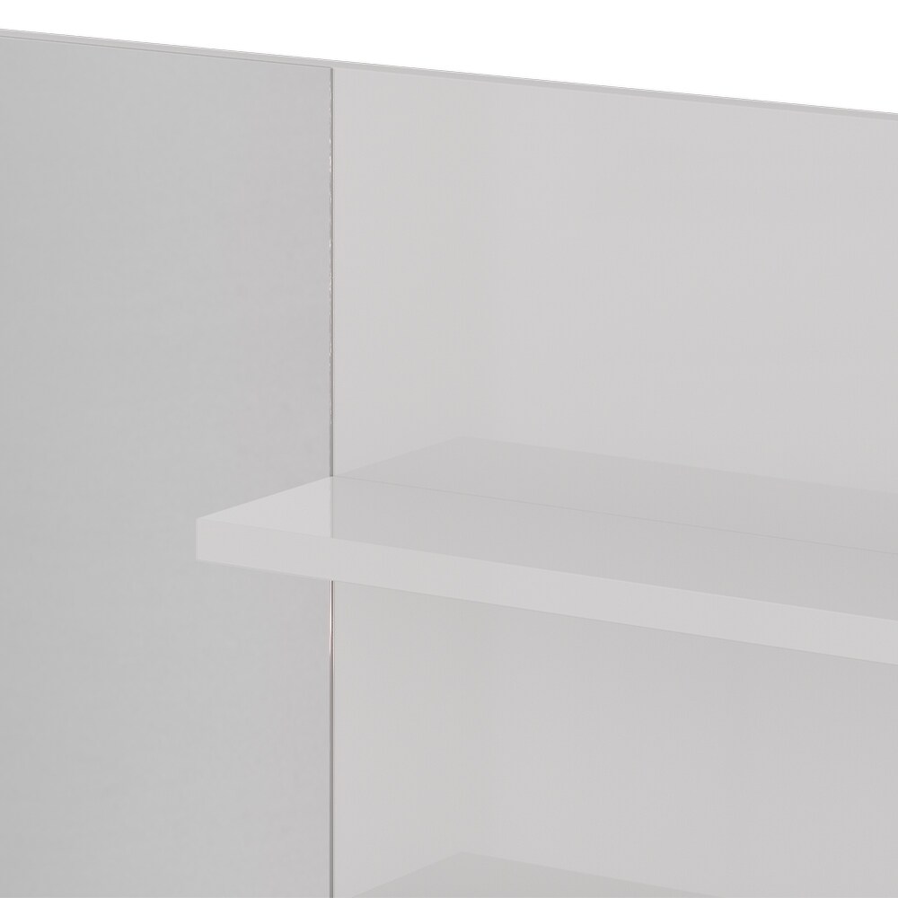 Vicco Spiegelregal Weiß Hochglanz 119,8 x 70 cm, moderner Badspiegel mit Ablagen