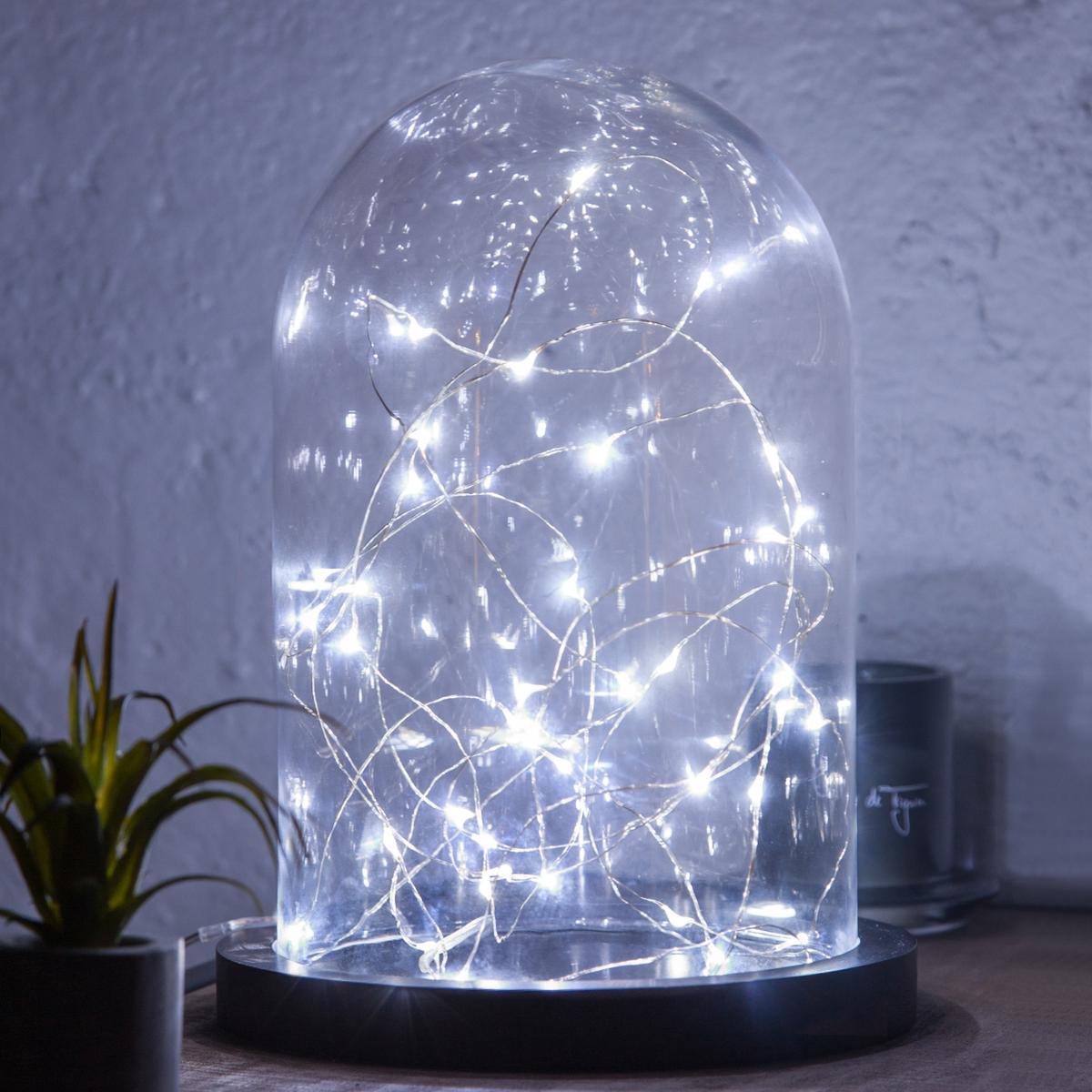GUIRLANDE 40 MICROLED CHROME BLANC