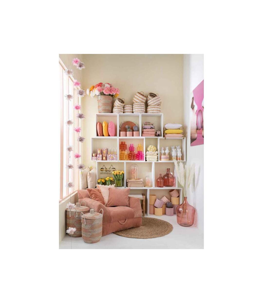 Paris Prix - Cadre Photo Déco chewing-gum 110x110cm Rose