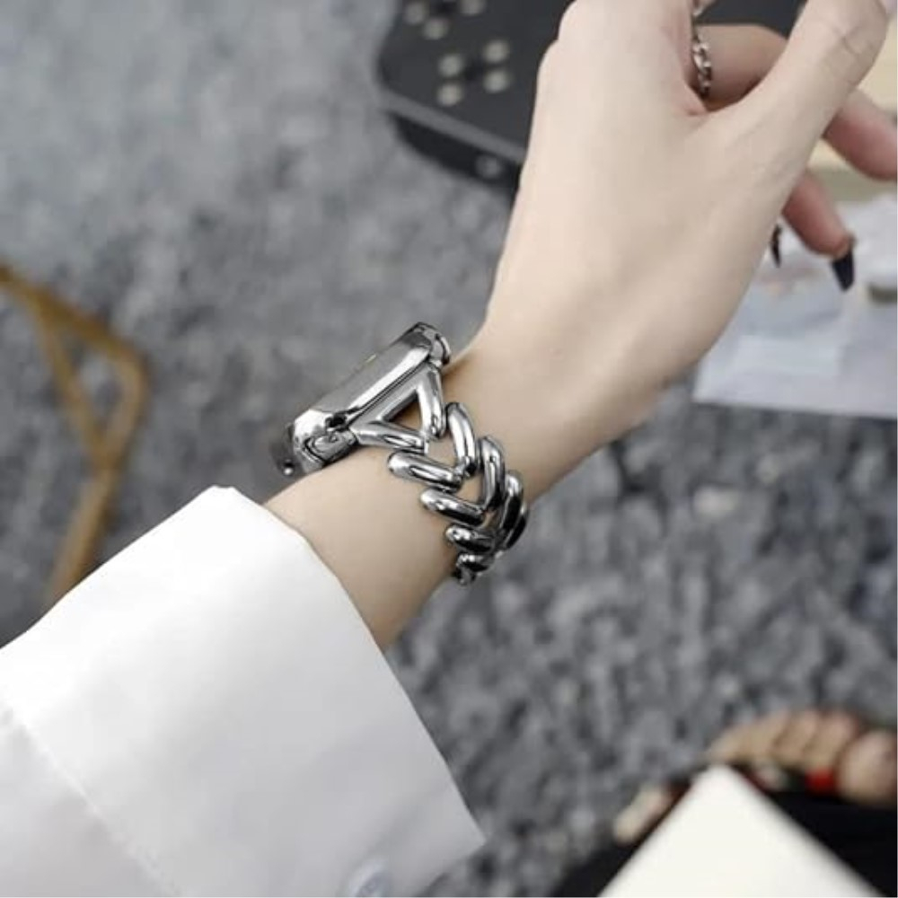 Apple Watch (42/41/40/38 mm) Zink Aluminium Armband mit Dreieck-Schmuck-Muster   Klickverschluss - Silber