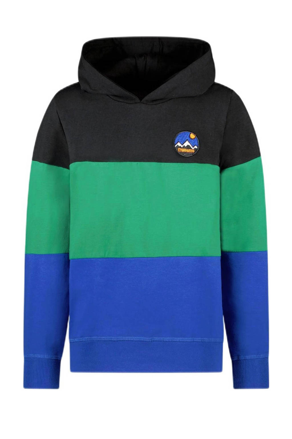 TYGO & vito hoodie Hessel kobaltblauw/zwart/groen