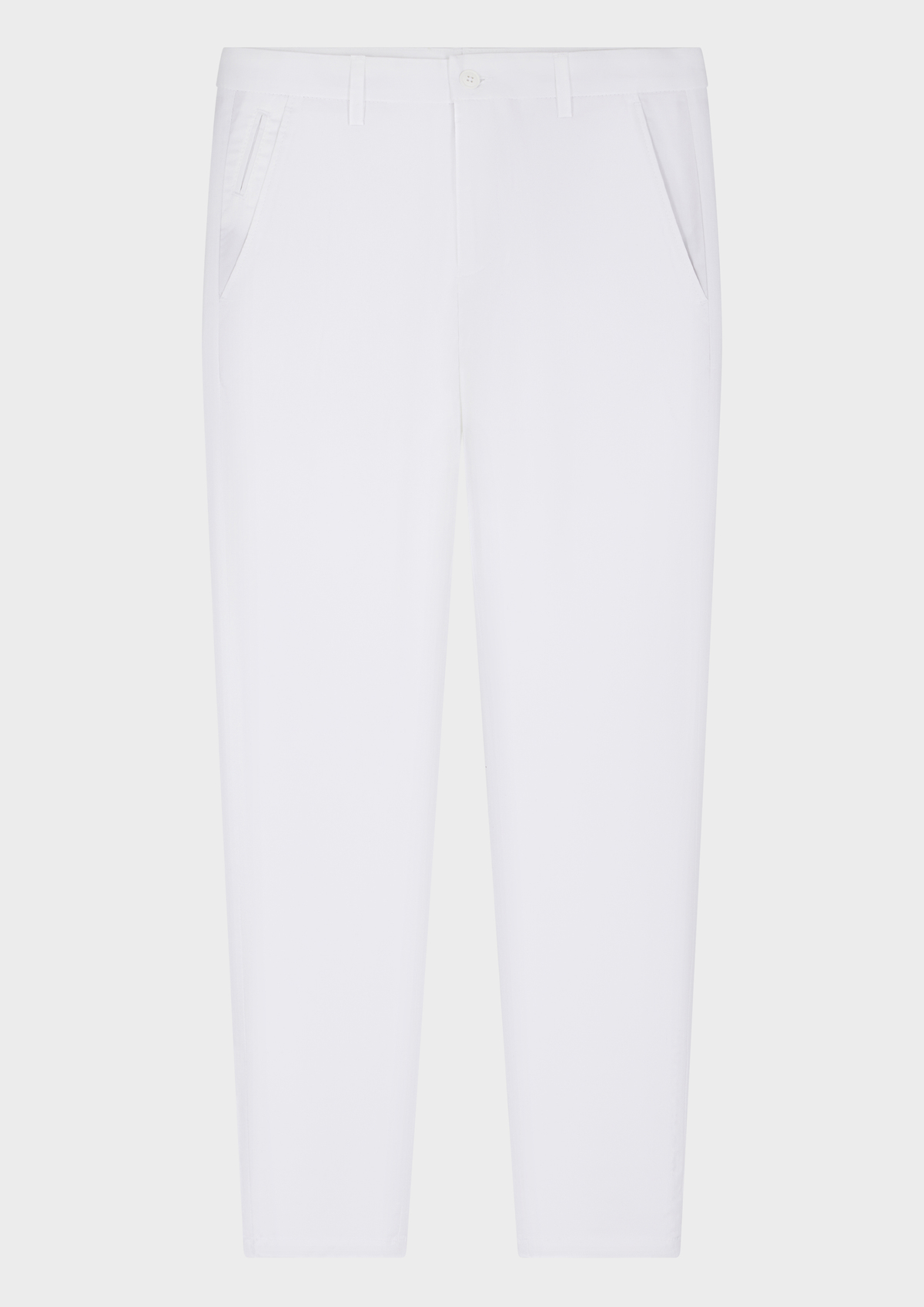 Chino slack skinny 7/8 en coton stretch uni blanc