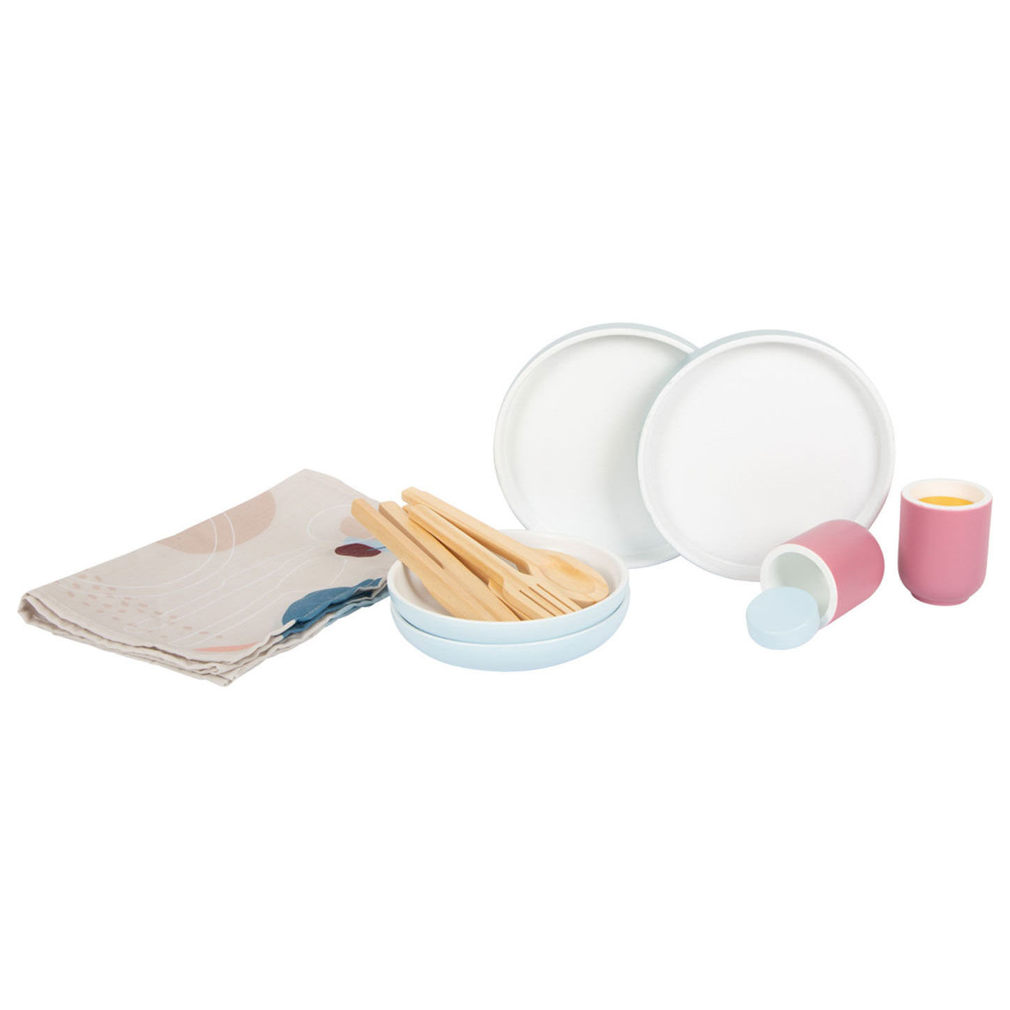 Small Foot-Houten Bestekset met Placemats, 18dlg.
