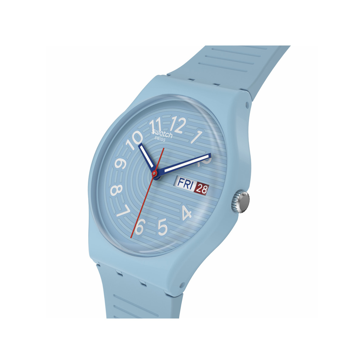 Montre SWATCH Gent biosourced Trendy lines in the sky homme bracelet silicone bleu
