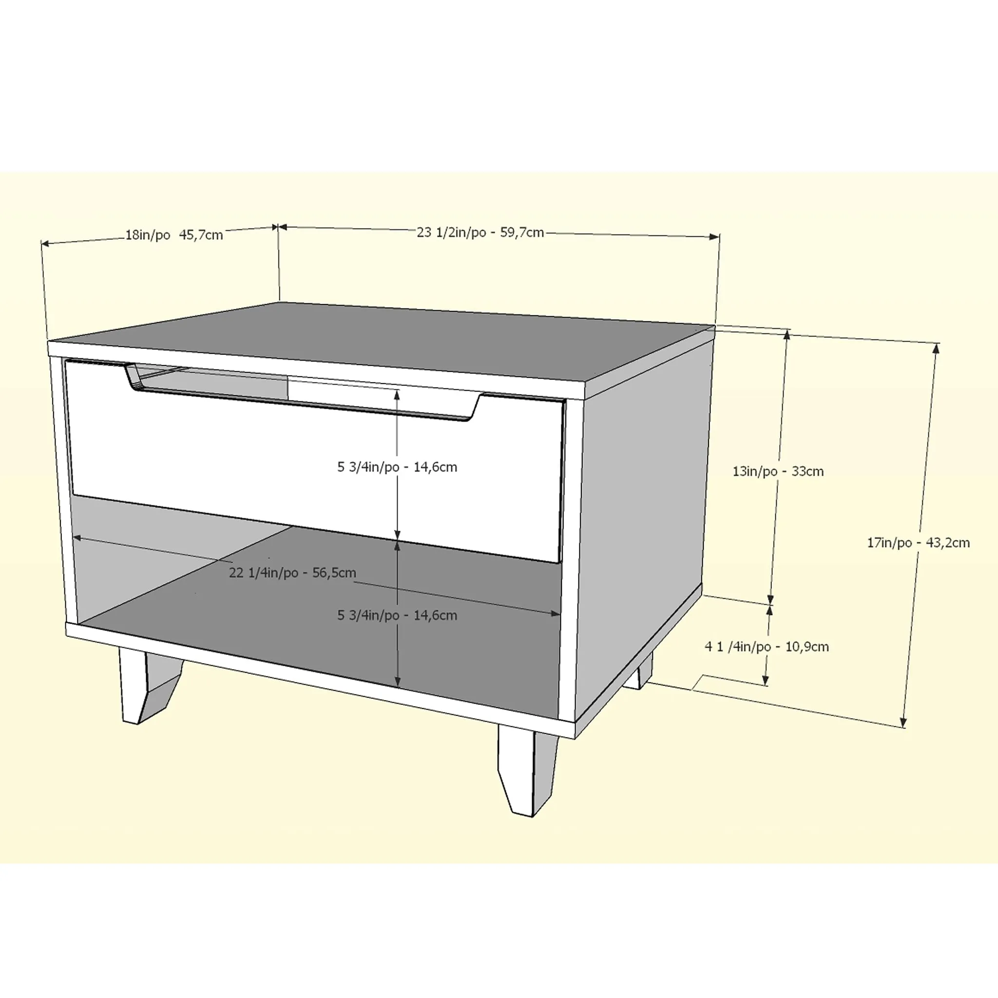Nexera Table de Nuit Nomad - Blanc et Érable Naturel
