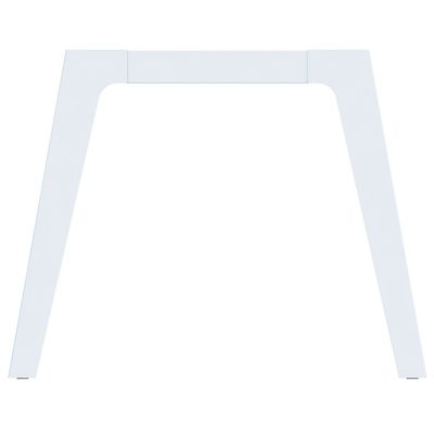 Bureau STEELY Manager - L180 x P100 x H72,5 cm - plateau imitation Chêne gris - Pieds blanc