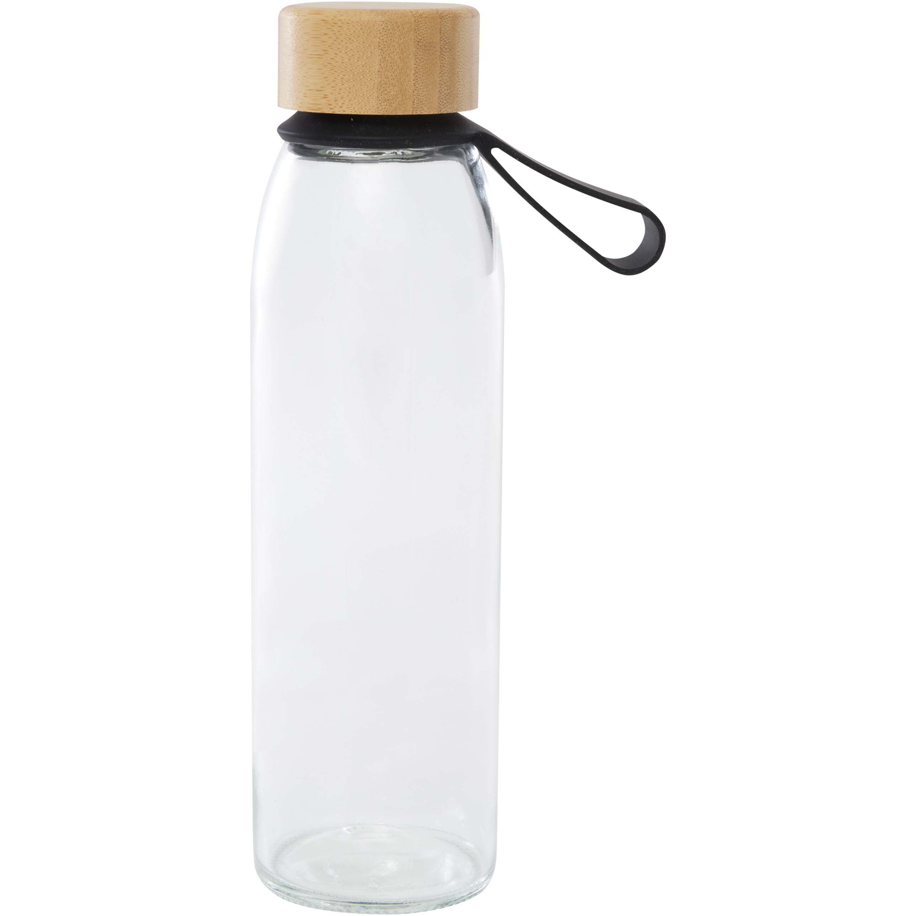 PF Concept 100853 - Bouteille d'eau en verre Porto de 500 ml avec poignée en silicone et couvercle en bambou