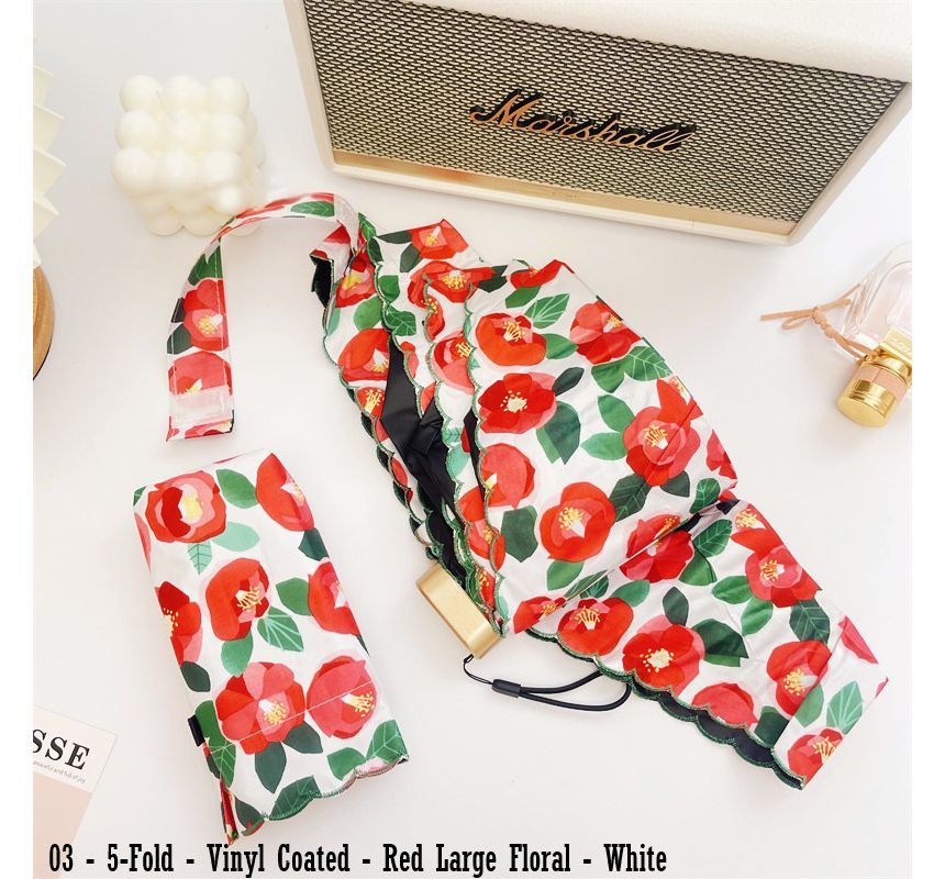 Fenmo - Compacte paraplu met bloemenprint (verschillende designs)