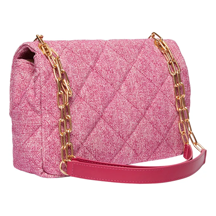 Vanessa Bruno Sac Moon MM Effet Denim Délavé | Rose fuschia