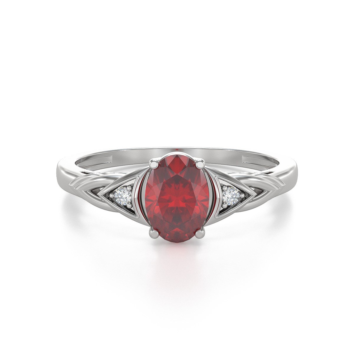 Bague ADEN Rubis et diamants sur Argent 925 2grs