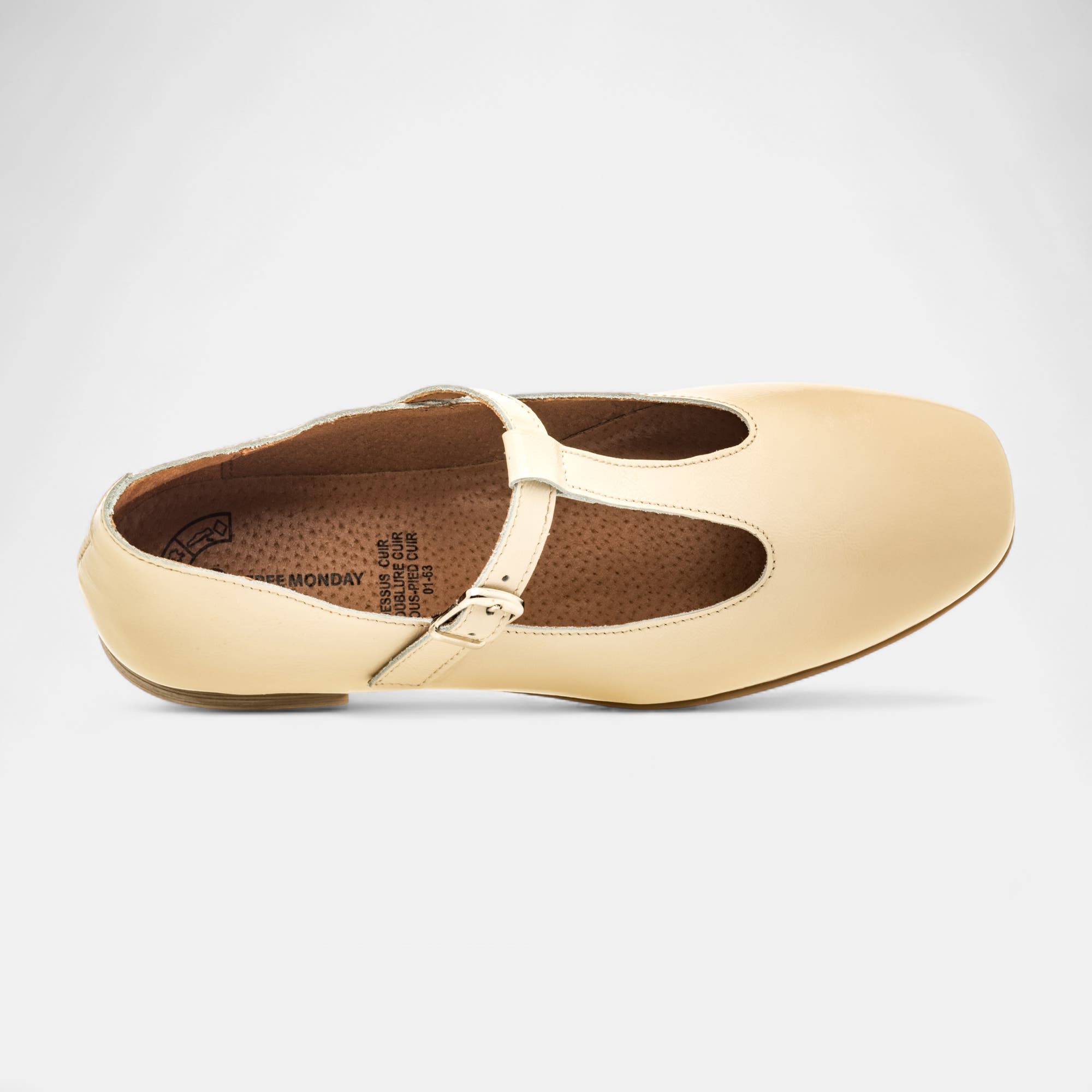 Ballerines Femme en cuir beige