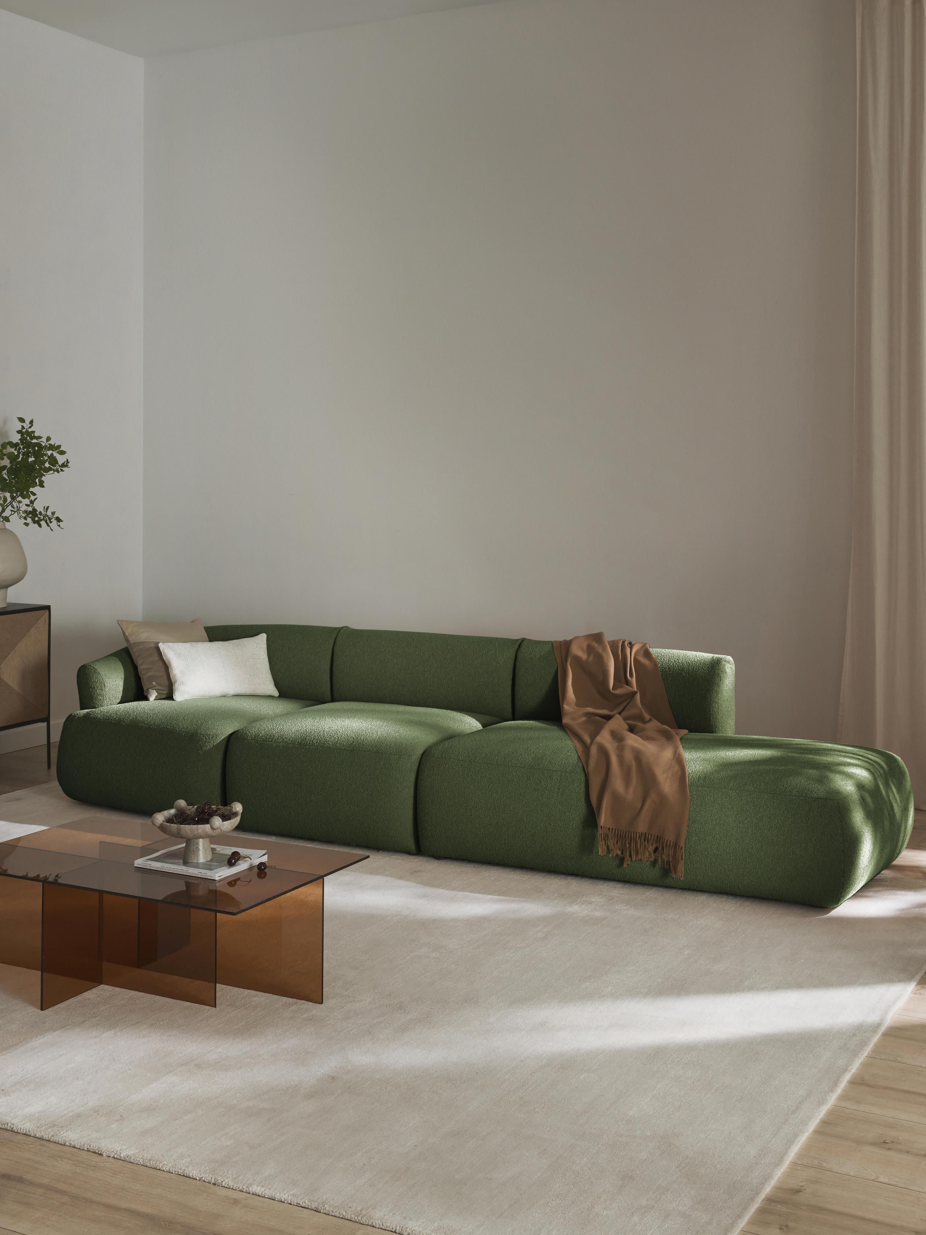 Modulaire XL chaise longue Sofia van bouclé stof