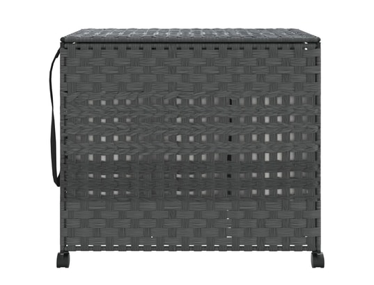 VIDAXL - Panier à linge avec roulettes gris 66x35x60 cm résine tress...