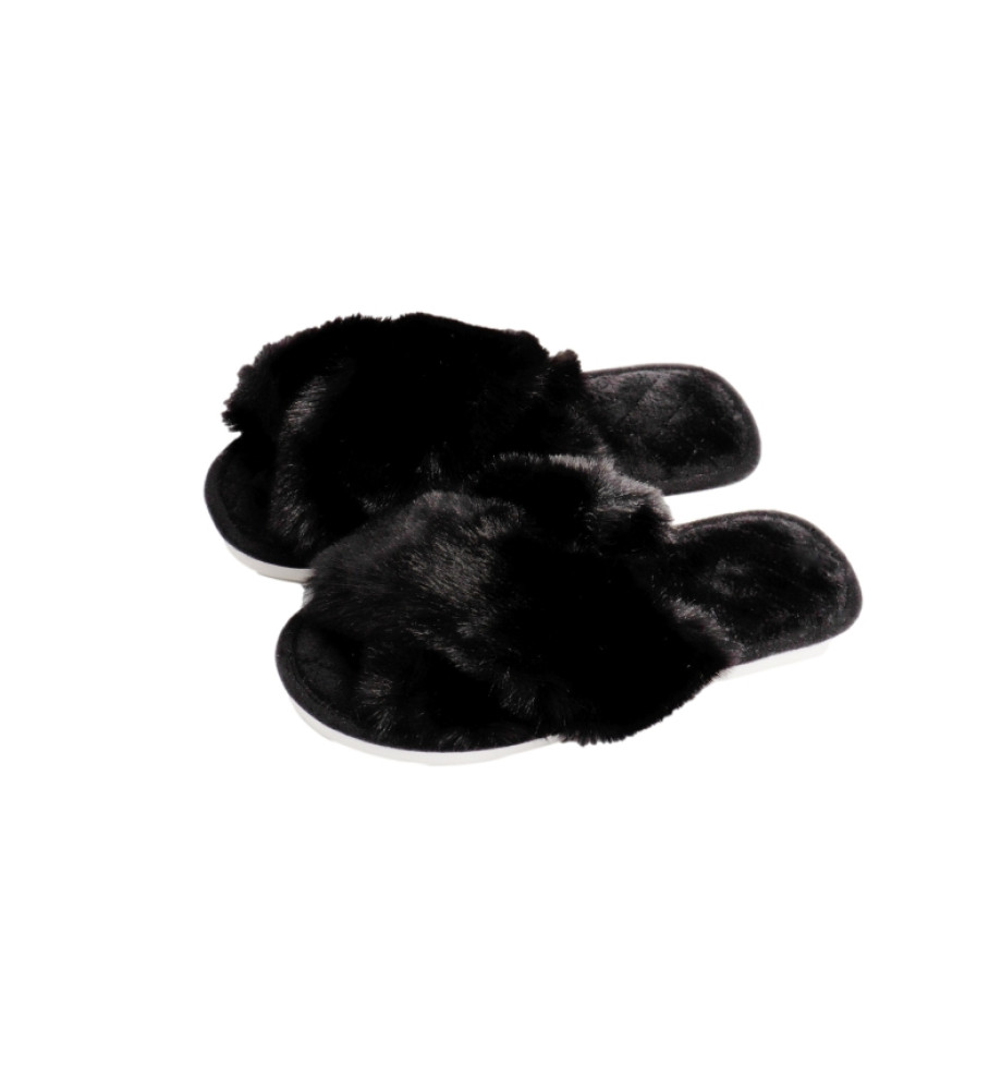 Chinelo Admas Elegante Preto com Cruz
