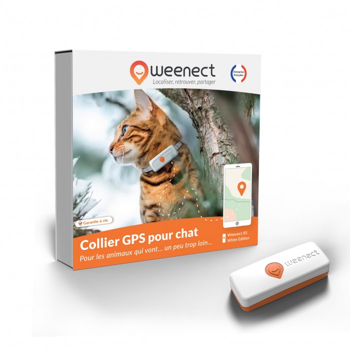 Collier GPS Wennect XS Cats - Blanc