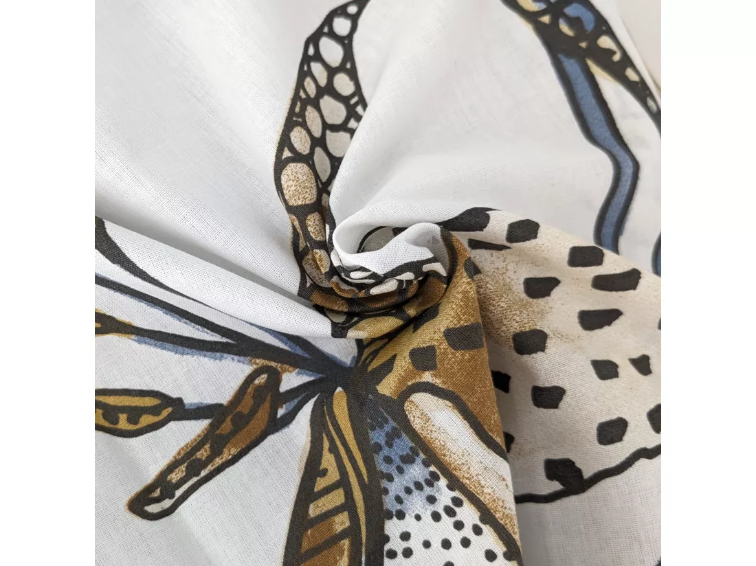Drap plat 280x310 cm en coton longues fibres PÉNÉLOPE beige Silice